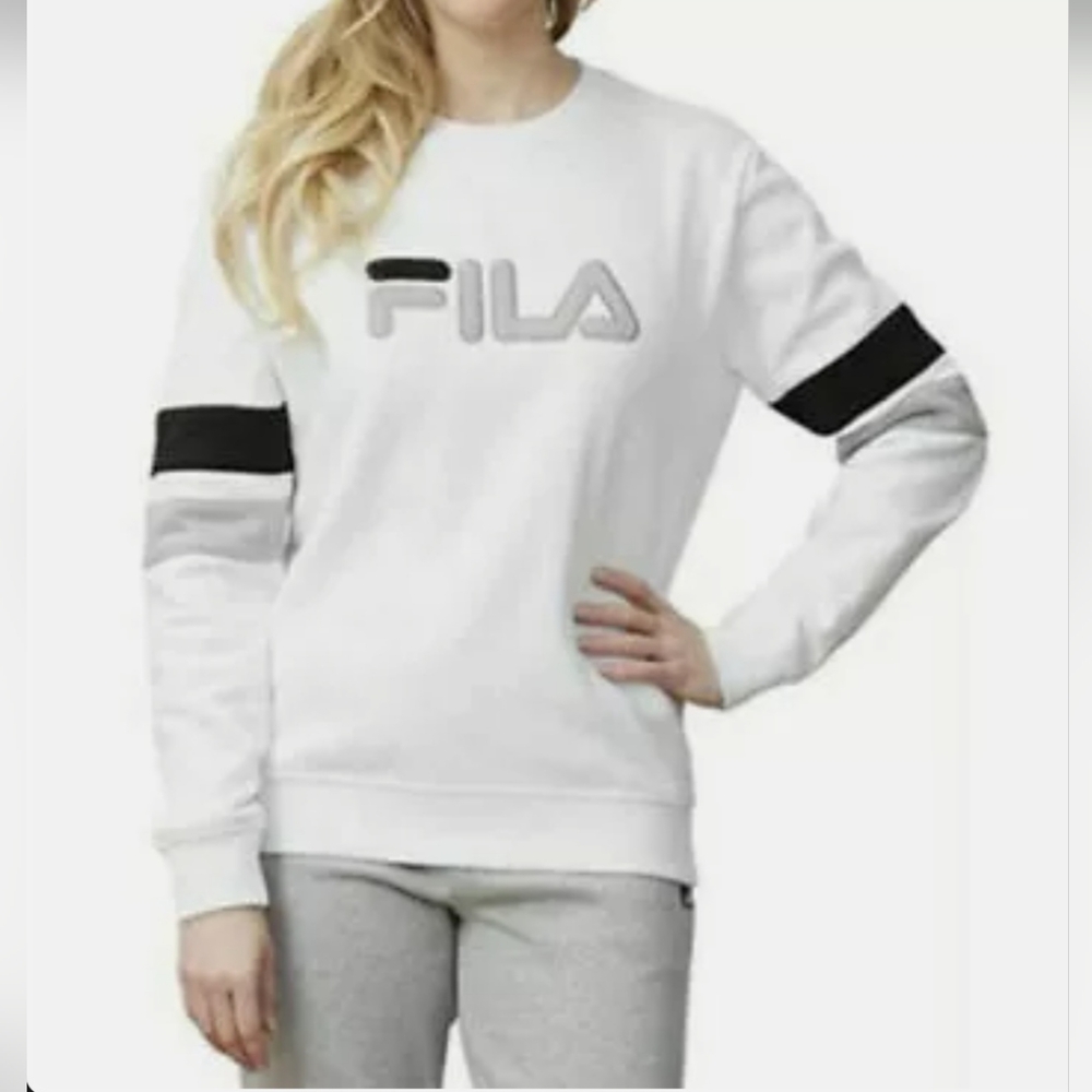 FILA Ladies' Fleece French Terry Crewneck LS Sweatshirt Pullover Small